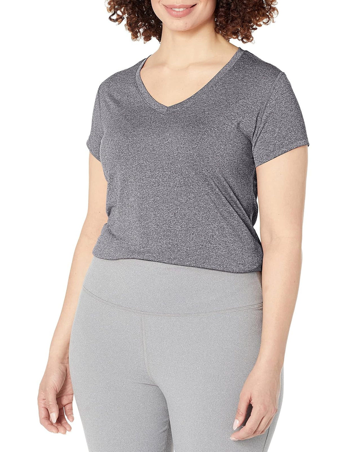 Hanes Sport Cool DRI playera de cuello en V para mujer - Gris (Granite Heather) - G