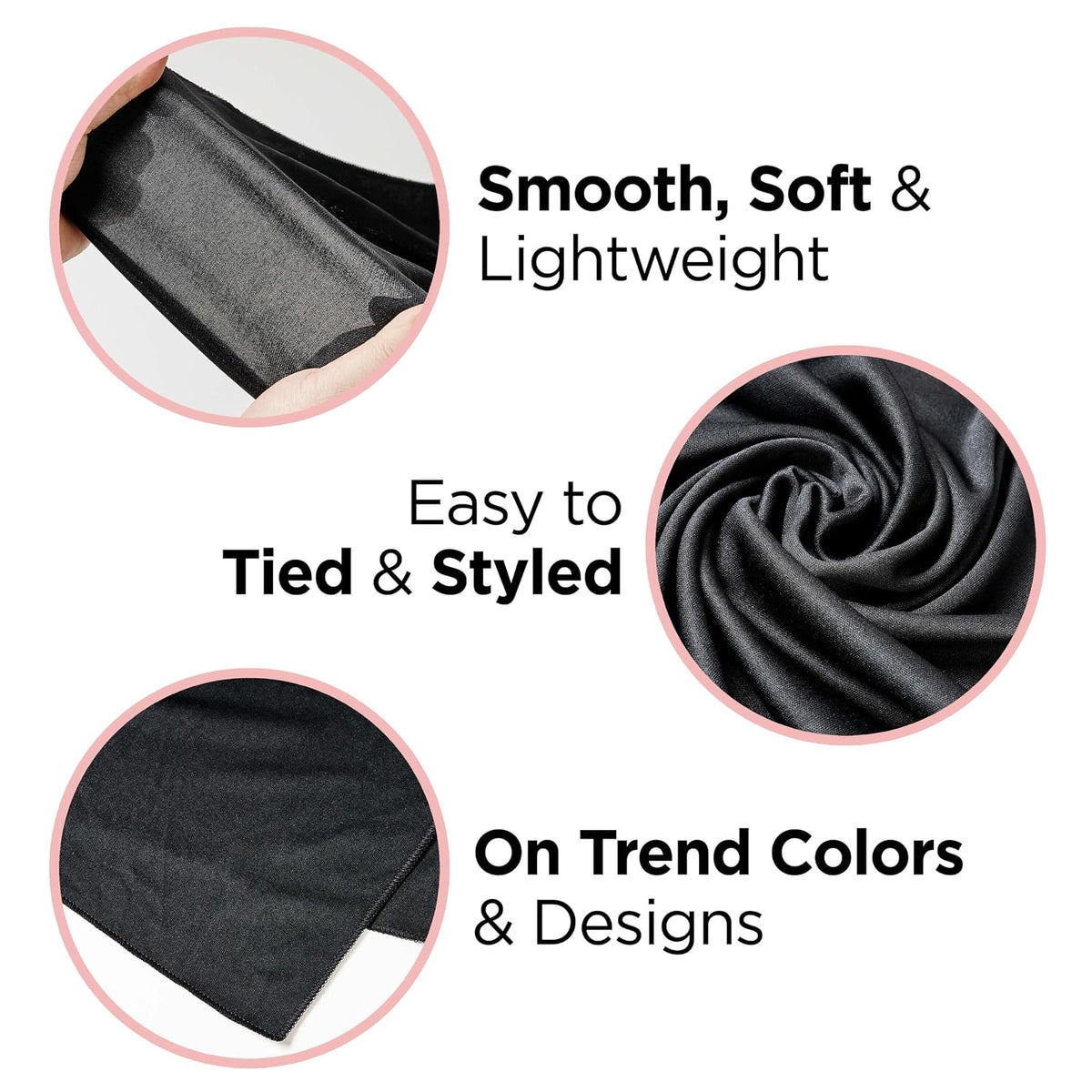 KISS COLORS & CARE Soft Satin Wrap Scarf -