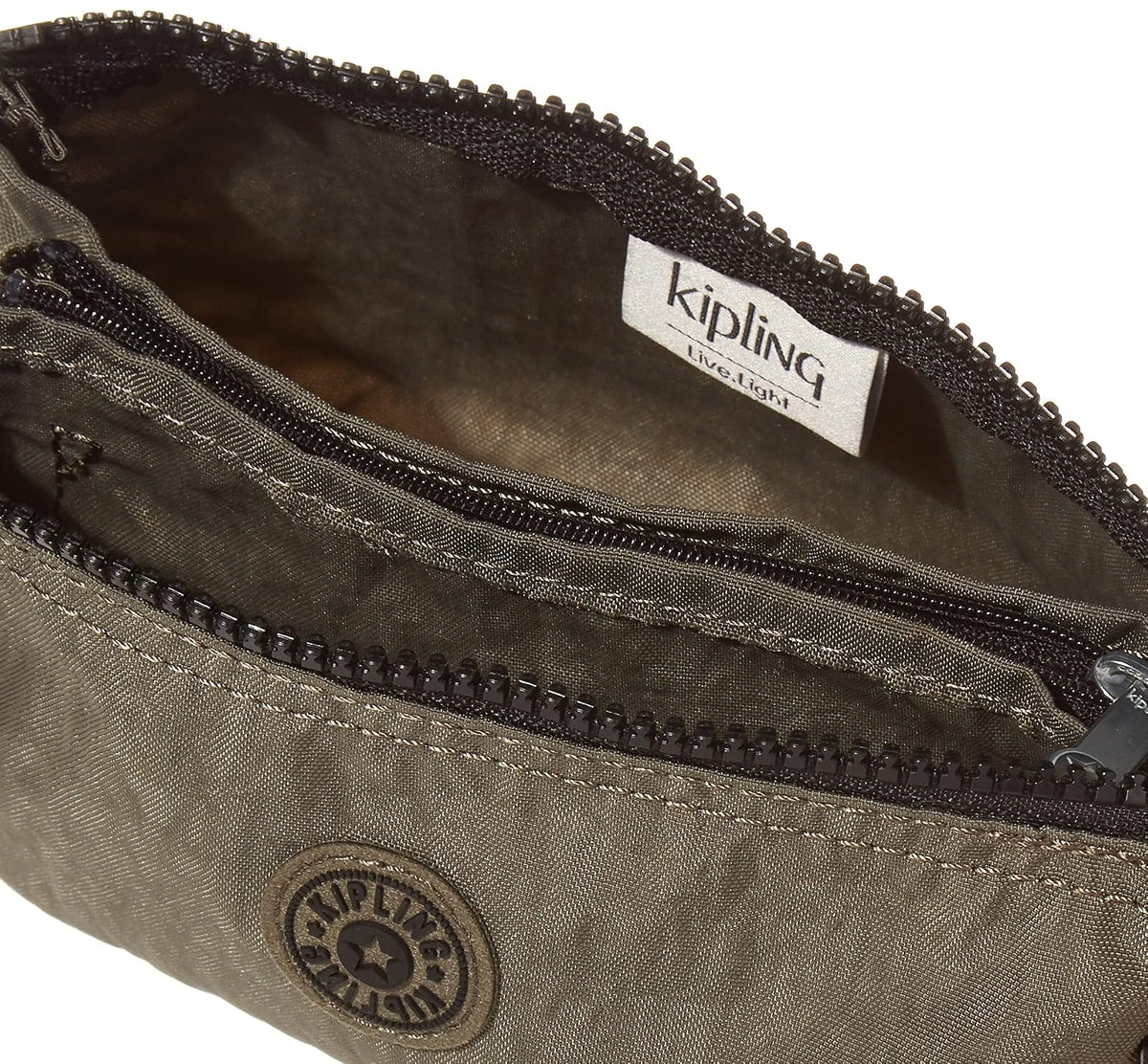 Kipling - Bolsa de Accesorios para Mujeres - Negro - 3 Compartimentos - Bolsillo de Cremallera - Wristlet - Nylon - Utilidad - Contemporary - AC2084