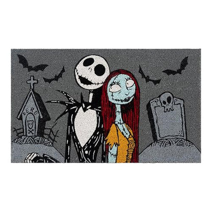 Gertmenian Nightmare Before Christmas - Felpudo de de 2 x 3 (Paquete de 2), Ideal para Zonas de Alto tráfico en Puerta Delantera, cochera, Entrada, Pesadilla de /Jack & Sally,
