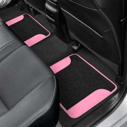 BDK - Alfombrillas de Piel sintética de Dos Tonos para automóvil, Incluye características Antideslizantes y Almohadilla de talón integrada, Elegante para Automóviles, Camiones, Furgonetas, SUV, MT202