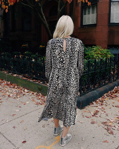 The Drop Vestido Midi Para Mujer, Estampado de Leopardo, por @somewherelately