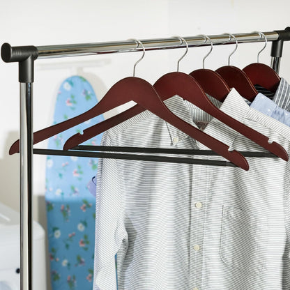 Honey-Can-Do HNG-01335 Wood Hangers with Non-slip Grooved Bar, 24-Pack, Cherry