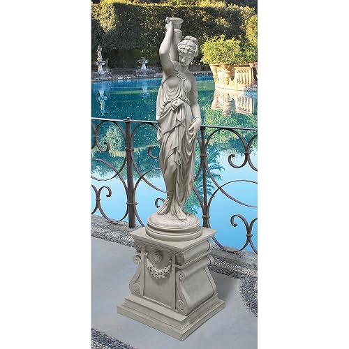 Design Toscano Dione The Divine Greek Water Woman Estatua de jardín para Interiores y Exteriores, Grande, 38 Pulgadas de Alto, Resina de Piedra fundida, Acabado de Piedra Antigua