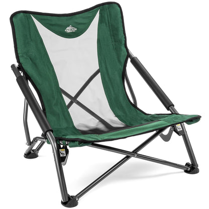 Cascade Mountain Tech Silla para exterior, ligera, compacta y duradera, Perfil Bajo - Verde