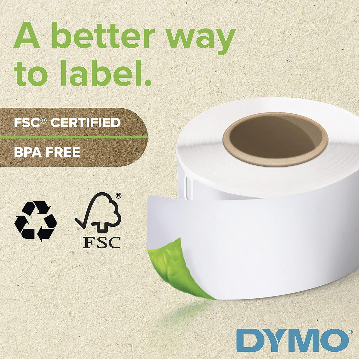 DYMO LW Video Top Labels for LabelWriter Label Printers, White, 1.8'' x 3.1'', 1 Roll of 150 - 30326