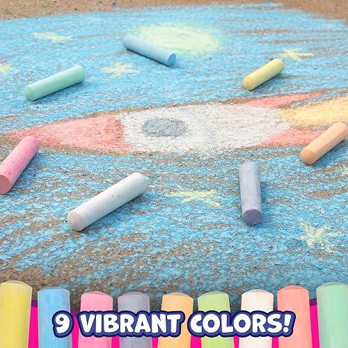 READY 2 LEARN - Juego de 20 tizas para acera jumbo | 9 colores, lavable y no tóxico, juego de gis a granel para niños