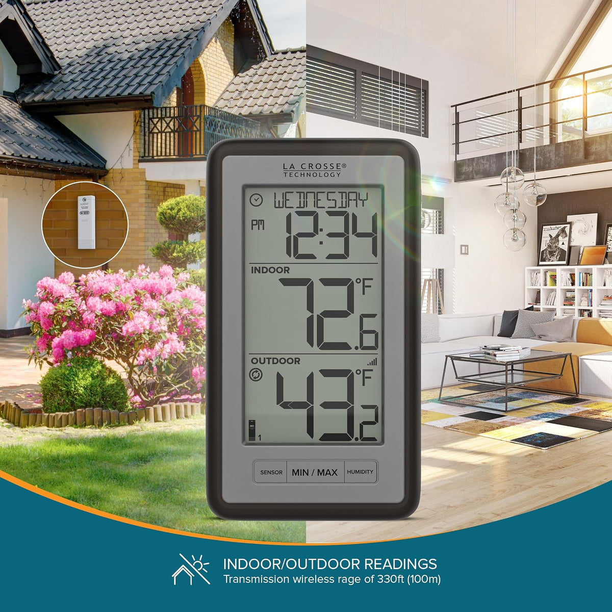 La Crosse Technology WS-9160U-IT Digital Thermometer with Indoor/Outdoor Temperature