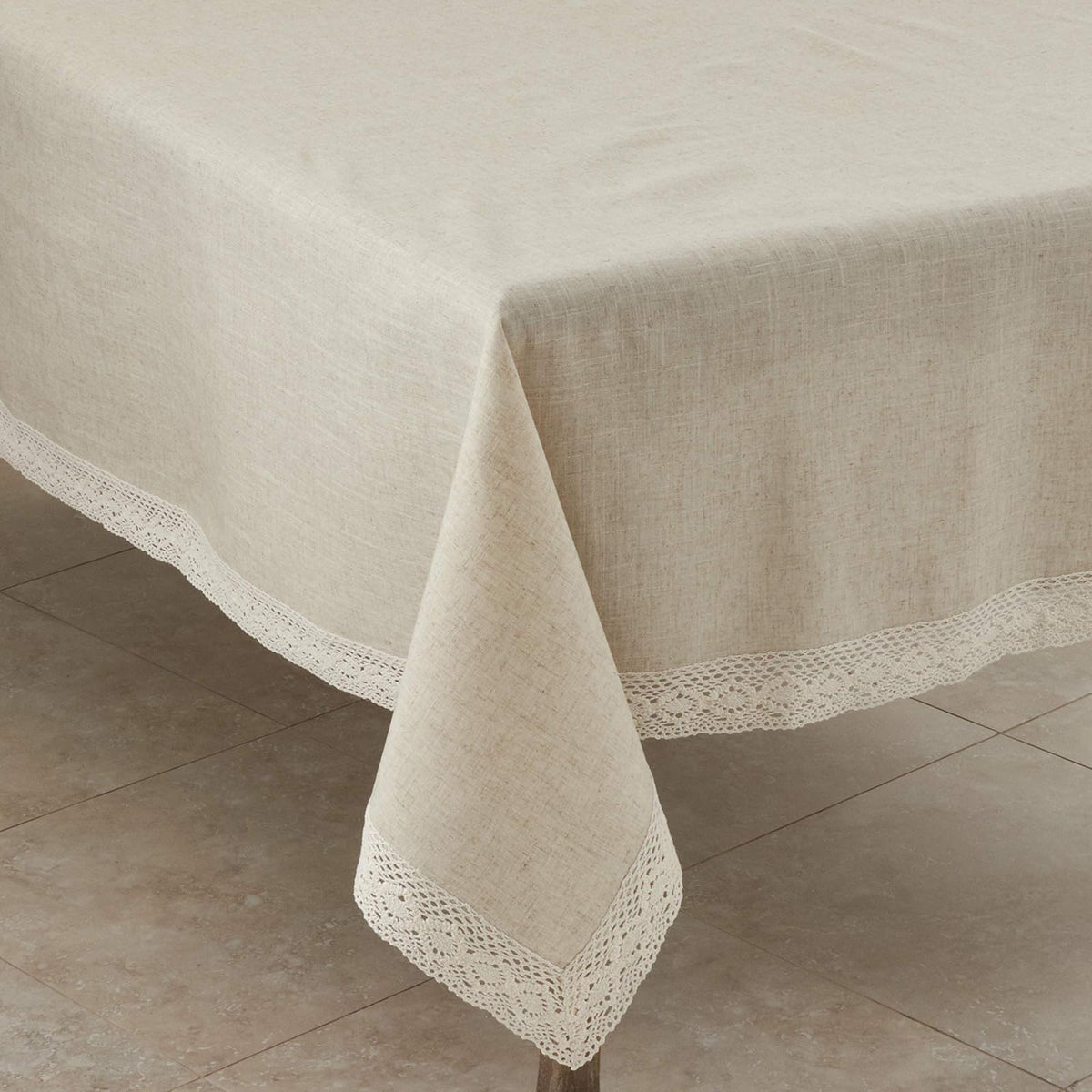 Saro Lifestyle 931 Mantel Natural Cuadrado de 72 Pulgadas, se Vende por 1 Pieza