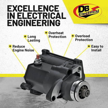 DB Electrical 410-52175 Motor de Arranque para Harley-Davidson FLD Dyna Switchback 2012-2016, FLHP Road King