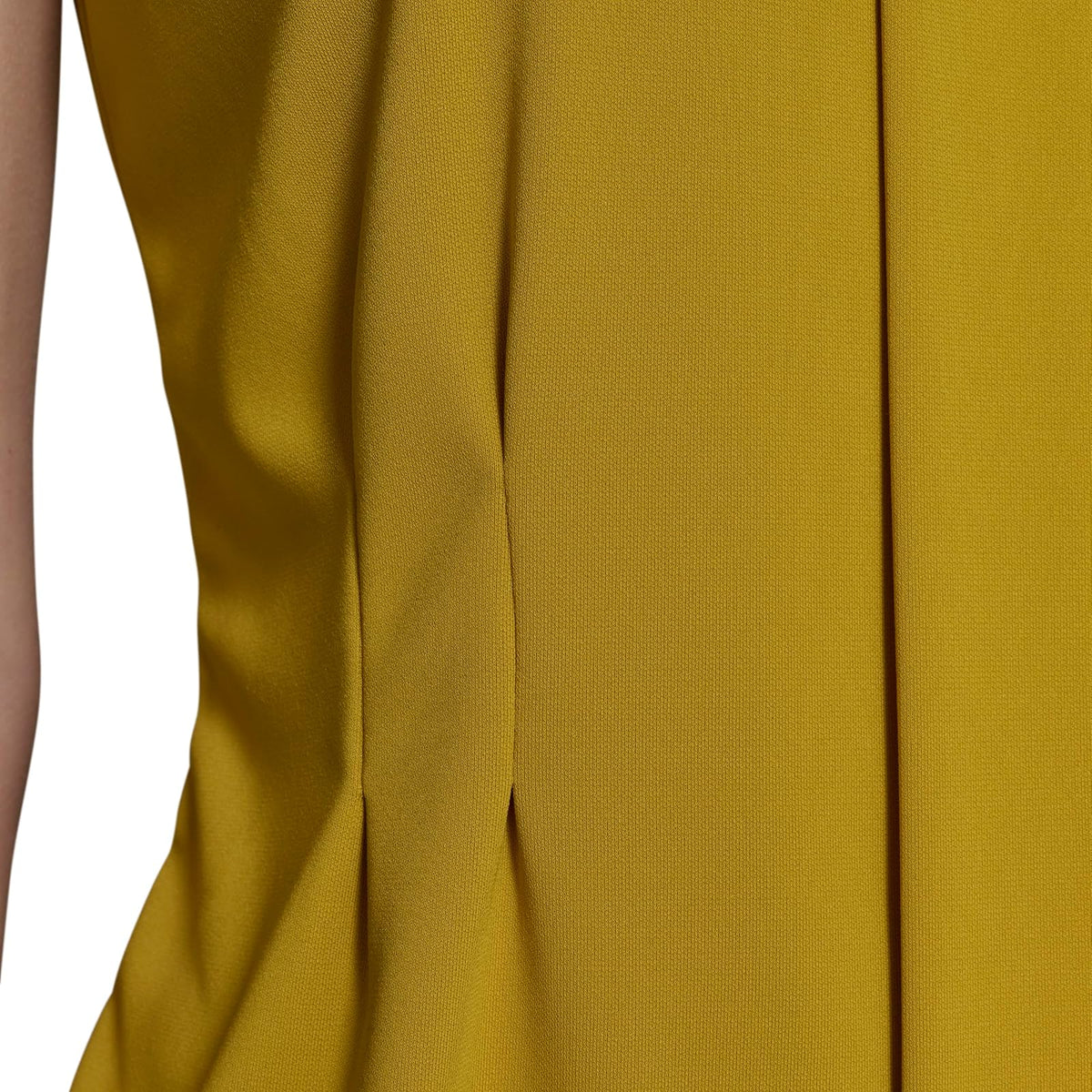 Karl Lagerfeld - Blusa Peplum de Manga Corta con Cuello Redondo y Plisado para Mujer, Dorado (Gold Flake)