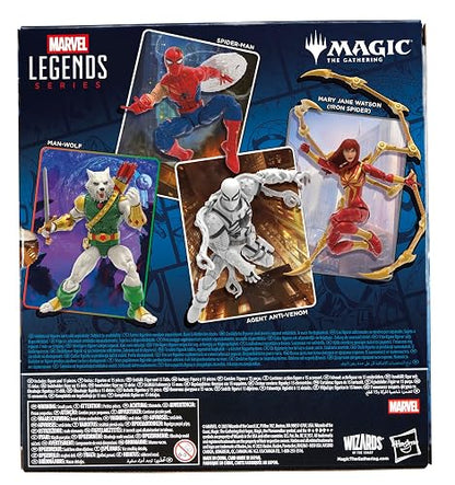 Marvel Legends Series, Magic: The Gathering, Agent Anti-Venom, Figura de acción del Hombre Araña de 15 cm con Carta Metalizada Exclusiva Coleccionable