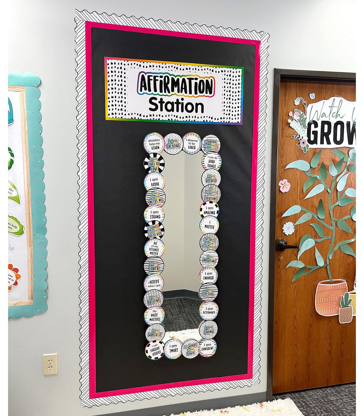 Carson Dellosa - Juego de 32 Tablas de anuncios de mentalidad de Crecimiento, póster Motivacional con Tarjetas de afirmación, Suministros de Esquina para la Escuela en el hogar y el Aula y decoración