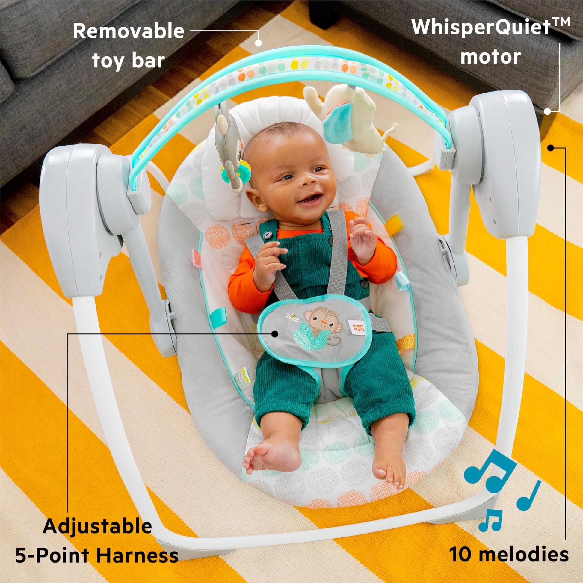 Bright Starts Columpio Automático Portátil para Bebés