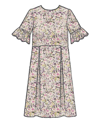 McCall's Patterns McCall's - Vestido plisado hasta la rodilla para mujer, tallas 14-22, patrón de costura, color blanco