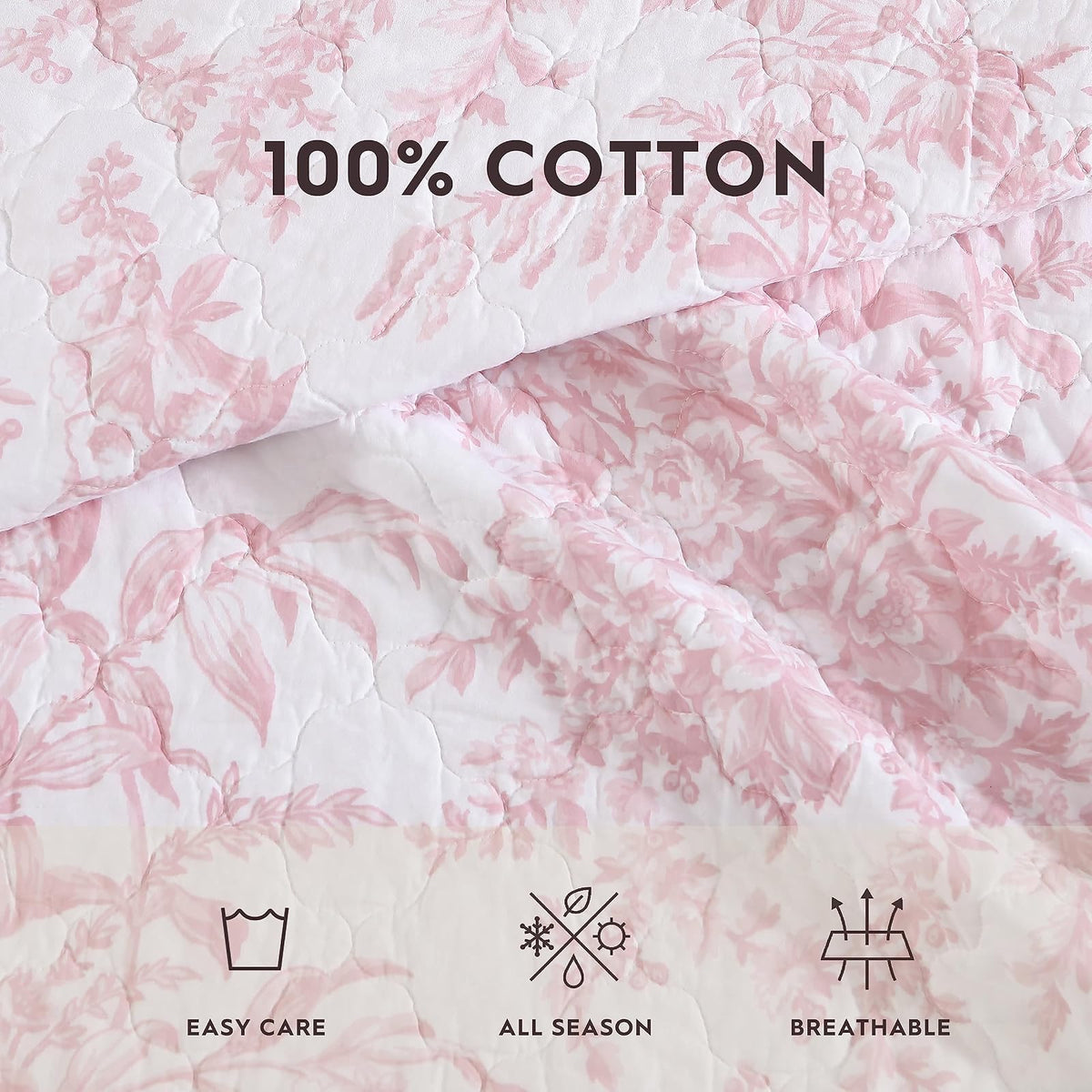Laura Ashley - Juego de edredón Individual, Ropa de Cama Reversible de algodón con Funda a Juego, Ligero para Uso Durante Todo el año, Juego de Cama con Estampado Floral, Esencial para recámara