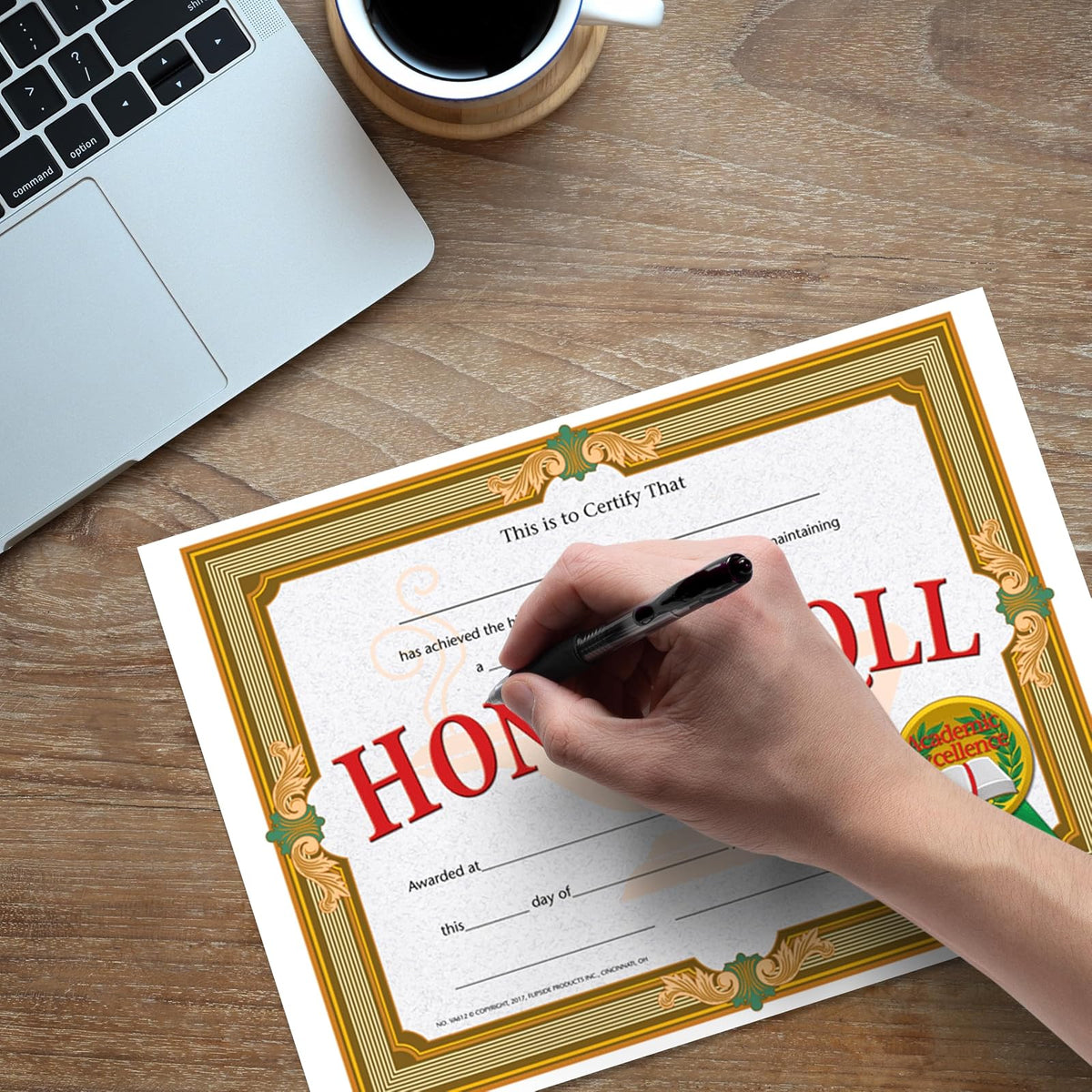 HAYES ESCHOOL PUBLISHING Honor Roll Certificate, 8-1/2 x 11 pulgadas, papel, paquete de 30, tinta azul, micro punta de 0,5 mm
