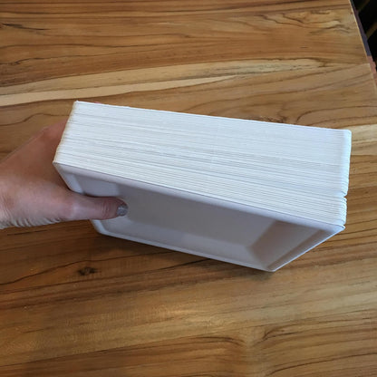 Susty Party Supplies Plato cuadrado,100% compostable caña de azúcar, Blanco, 20.3 cm, 50 unidades