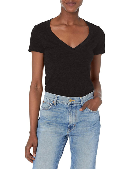 Clementine Women's Deep V-Neck tee, Scarlet, Small