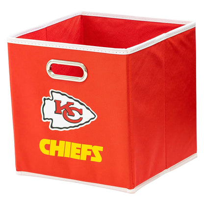 Franklin Sports Cubos de Almacenamiento de Tela de Equipo de NFL Hecho para Adaptarse a los organizadores de Almacenamiento (27.9 x 26.6 x 26.6 cm) - Kansas City Chiefs