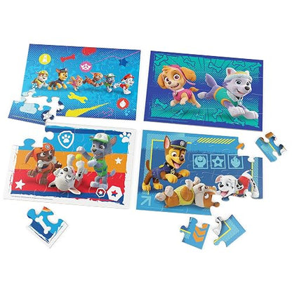Spin Master Paw Patrol, Paquete de 4 Rompecabezas de Madera, Rompecabezas para niños de 12 Piezas, 16 Piezas, 20 Piezas y 24 Piezas