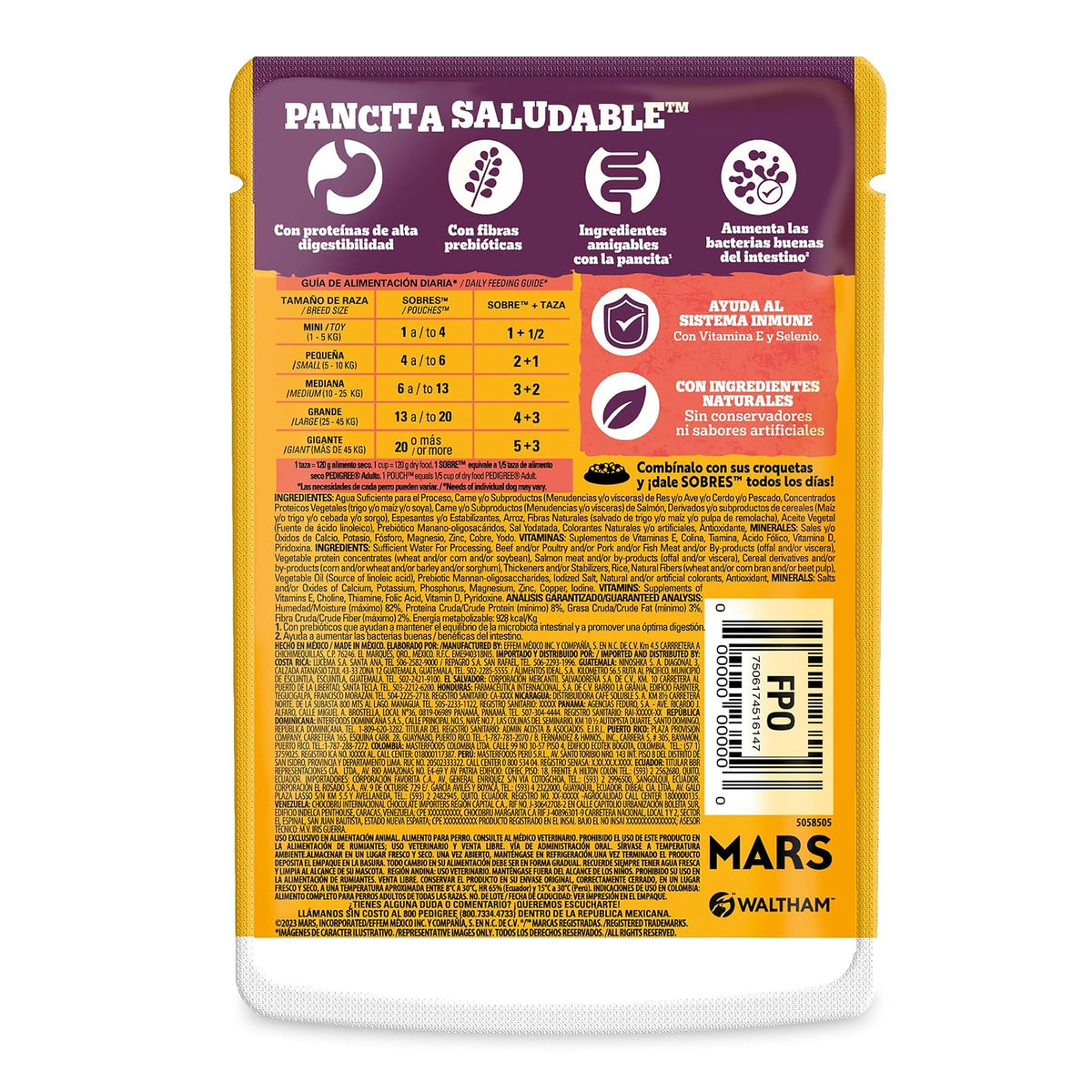 Pedigree Pancita Saludable Sobres para Perros Adultos Sabor Salmón y Arroz 24 Sobres 100g c/u