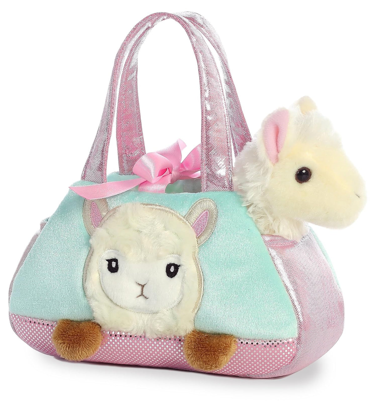 Aurora Pet Carrier Bolsa de Peluche con Mascota Removible 18 cm - Llama