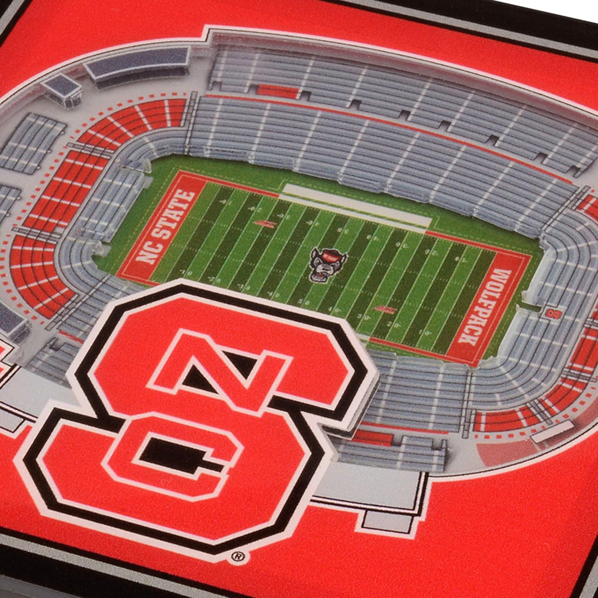 YouTheFan Posavasos 3D NCAA StadiumView 4 Capas Acrlico Rojo