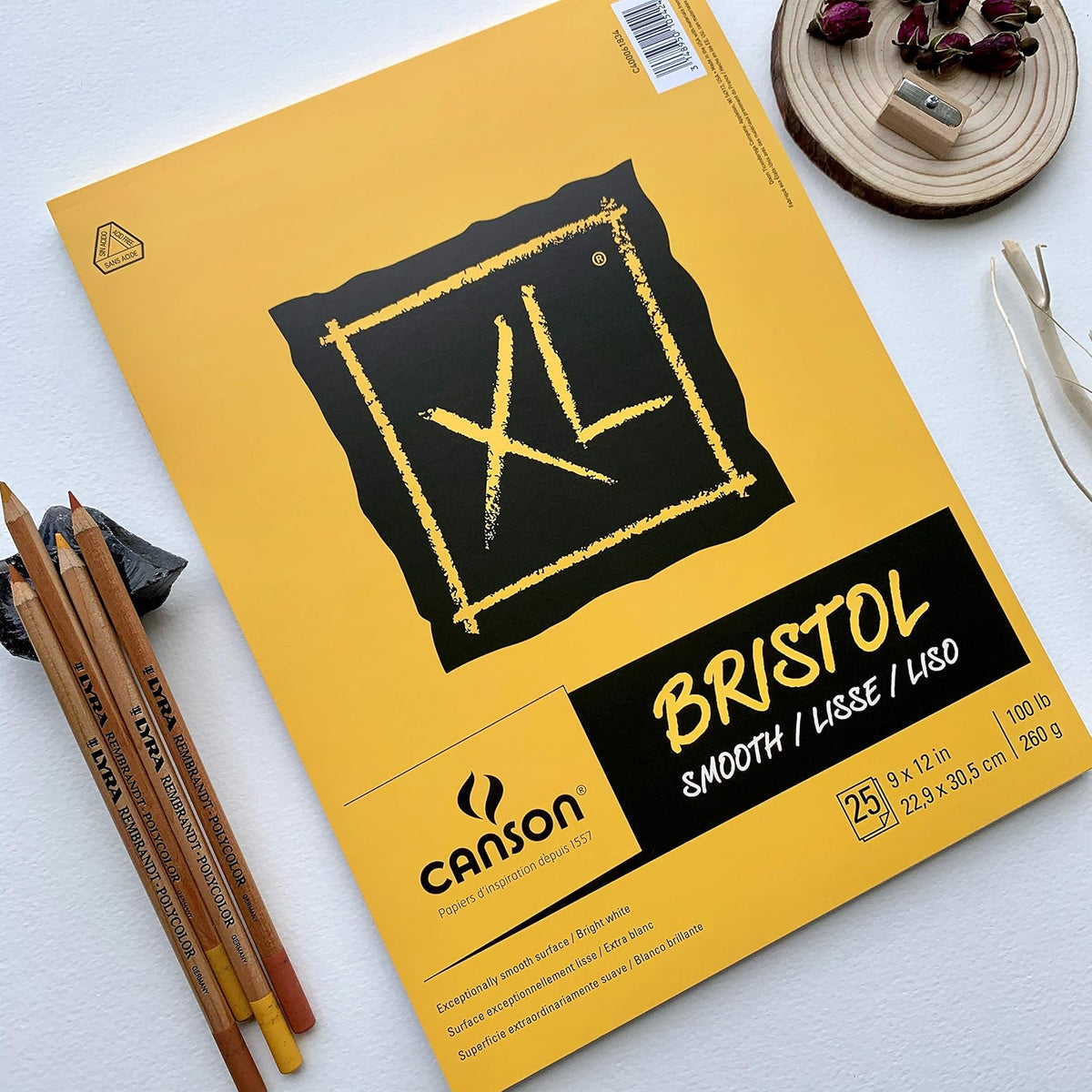 Canson Papel Bristol de la Serie XL, Suave, Almohadilla Plegable, 11 x 14 Pulgadas, 25 Hojas (260 g) – Papel de Artista para Adultos y Estudiantes – marcadores, bolígrafo y Tinta