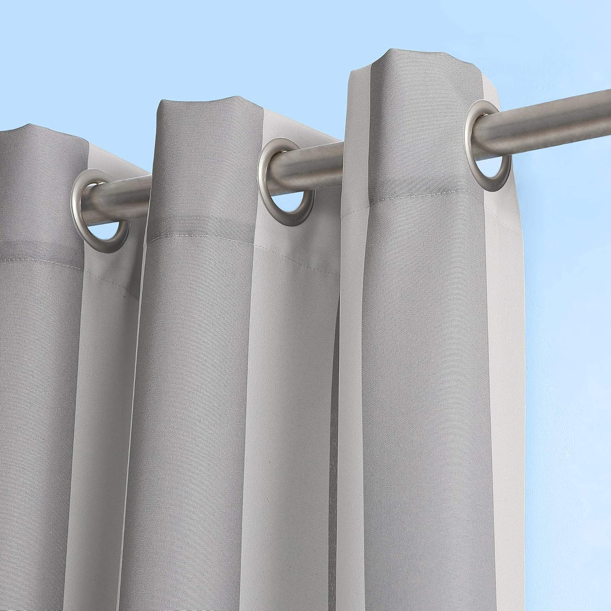 Sun Zero Valencia - Paquete de 2 Paneles de Cortinas con Ojales para Interiores y Exteriores, protección UV, eficiencia energética, 54 x 84 Pulgadas, Color Gris
