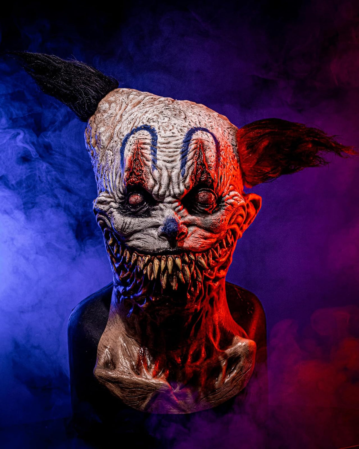 Que Clown, Máscara de Payaso Poseído, Máscaras de Jester Malvado Asesino Ideal para Halloween y Fiestas de Disfraces