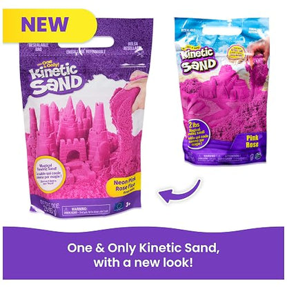 Kinetic Sand, el Juguete sensorial de Arena moldeable, Rosa, 907 g, Bolsa con Cierre hermético, a Partir de 3 años
