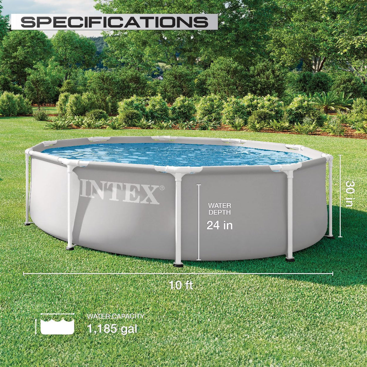 Intex 26700EP 10 pies x 30 Pulgadas Alberca sobre el Suelo Premium con armazón Prisma (Bomba no incluida)