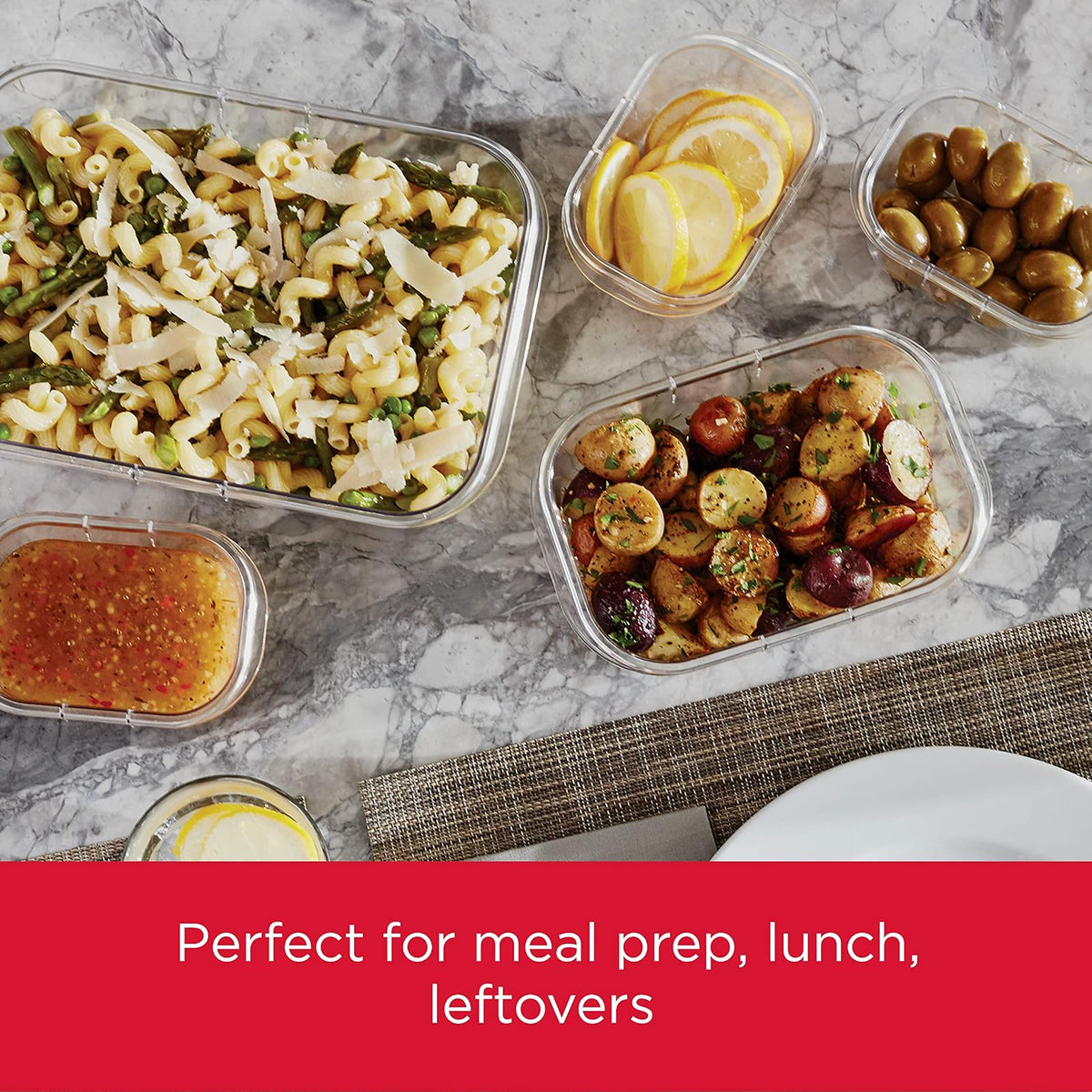 Rubbermaid 2108371 - Juego de 12 recipientes de plástico con tapas, a prueba de fugas, estilo caja de Bento, para sándwich y ensalada, transparente