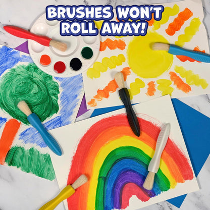 Ready 2 Learn Pinceles de Pintura con Agarre Triangular Juego de 6 | 6 pinceles, agarre triangular, para niños 18 m+, colores variados, cerda natural