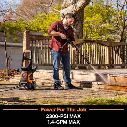 LawnMaster LT506 - Lavadora a presión eléctrica 2300 MAX PSI Certificado | Botella de detergente de 13 amperios, 1.4 GPM