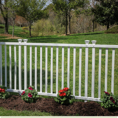Zippity Outdoor Products ZP19037 No Dig Baskenridge - Valla de vinilo semipermanente, color blanco (36 pulgadas de alto x 42 pulgadas de ancho), paquete de 2
