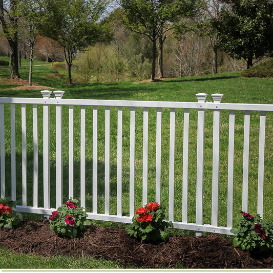 Zippity Outdoor Products ZP19037 No Dig Baskenridge - Valla de vinilo semipermanente, color blanco (36 pulgadas de alto x 42 pulgadas de ancho), paquete de 2