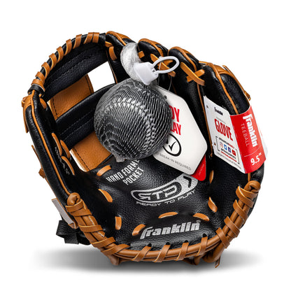 Franklin Sports - Guantes de béisbol para niños, juego de guantes y pelota RTP para niños y niñas, juego de guantes de teeball para niños y niña