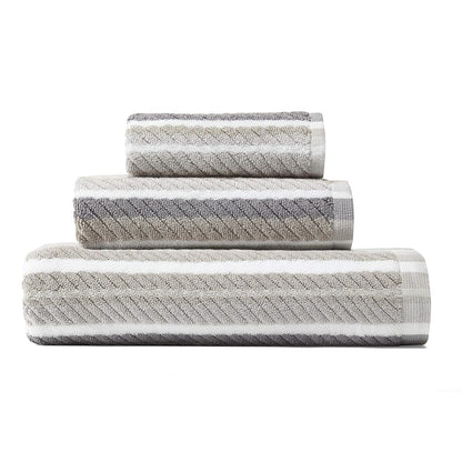 Tommy Bahama - Juego de Toallas de baño, Tropical, Gris, 54 x 28, 1 | 100% algodón de felpa, tacto suave, altamente absorbente, construcción baja pelusa, lavable a máquina, peso medio - 3 piezas - Gris - Blanco - café