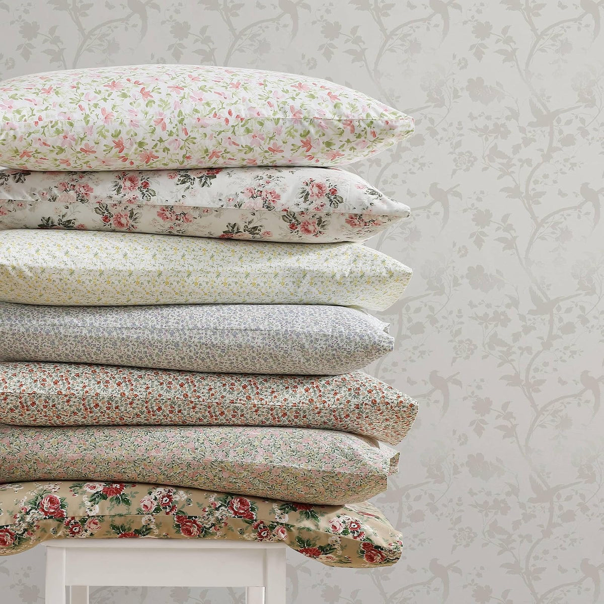 Laura Ashley Juego de Sábanas Queen Percal Ashfield | Beige, Individual, 4 piezas, tela de algodón