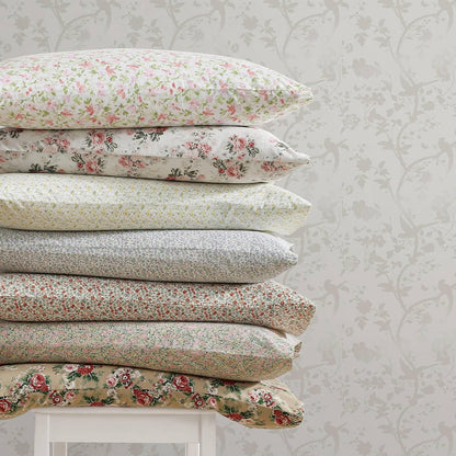 Laura Ashley Juego de Sábanas Queen Percal Ashfield | Beige, Individual, 4 piezas, tela de algodón
