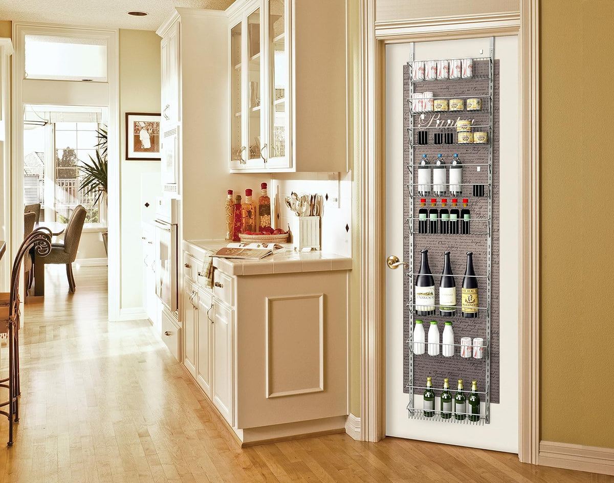 Home-Complete - Organizador de pared colgante para clóset, baño o cocina, organización y almacenamiento - Estantes de despensa de metal (blanco)