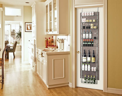 Home-Complete - Organizador de pared colgante para clóset, baño o cocina, organización y almacenamiento - Estantes de despensa de metal (blanco)