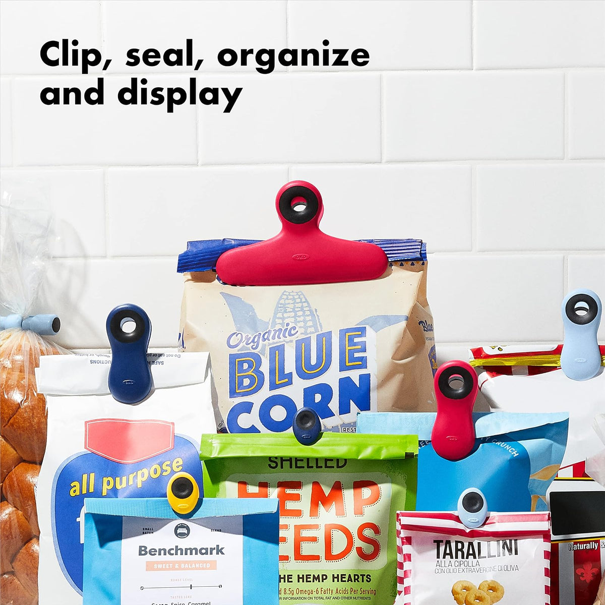 OXO Good Grips Collection Clip para bolsa, juego de 9 piezas, surtido