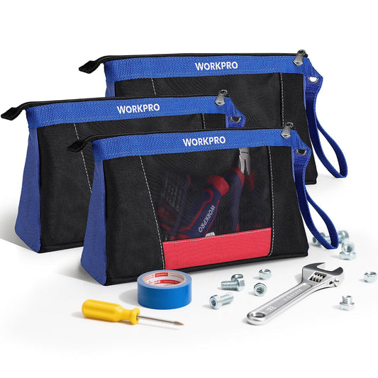 WORKPRO - Bolsas de Herramientas de 12 Pulgadas con Cierre, Bolsa de Herramientas pequeña de Alta Resistencia, Bolsa de Herramientas pequeña para organizadores de Herramientas y Almacenamiento, Mini