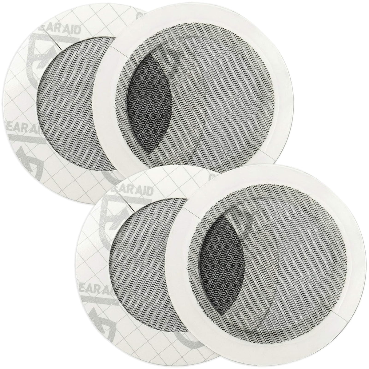 GEAR AID - Parches de Malla tenaces para Reparar Agujeros en Tiendas de campaña, mosquiteras, sin Transparencia y más, Rondas de 3 Pulgadas, 4 Parches