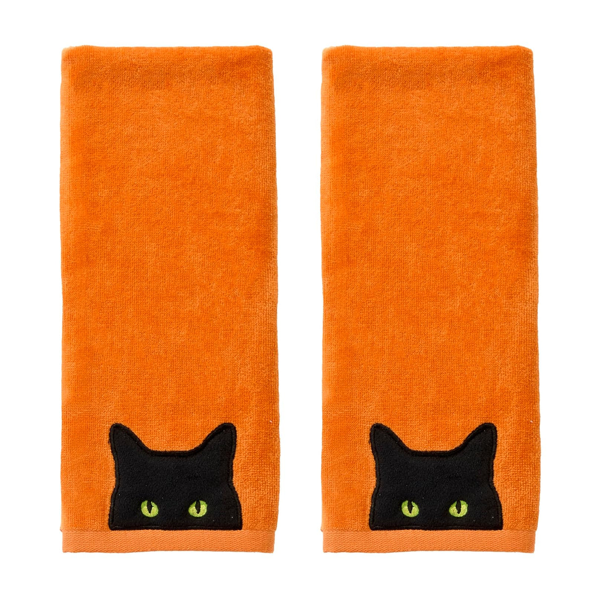 SKL Home - Juego de Toallas de Mano Bordadas 100% algodón, 2 Piezas, Decorativas para baño/Cocina/Bar y Regalo, Color Naranja