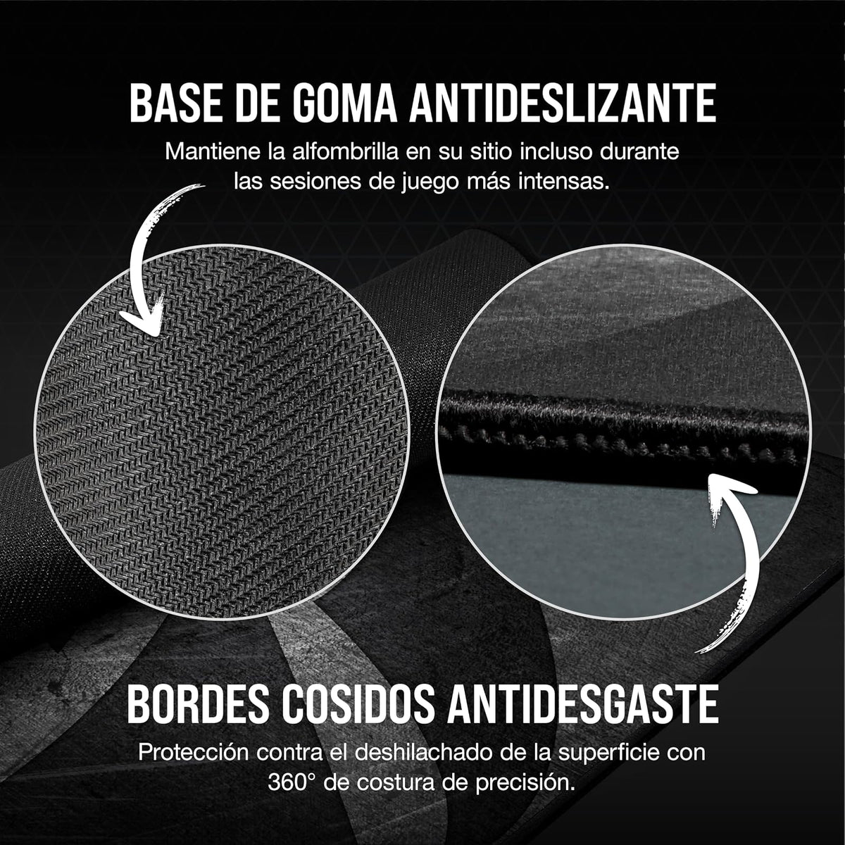 Corsair MM300 Pro Alfombrilla para Juegos - Medio, Negro/Gris | 36 cm x 30 cm, Tela a Prueba de Derrames, Microtejido, Goma Afelpada gruesa 3 mm, Base Goma Texturizada Antideslizante