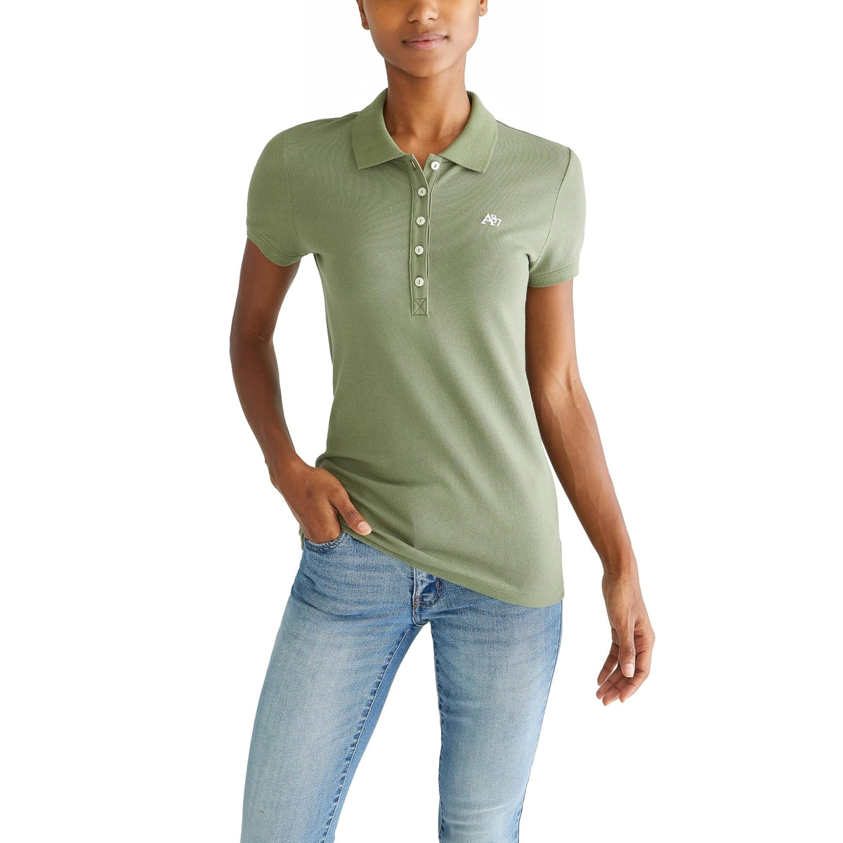 Aéropostale Polo Aero Solid para Mujer - CH - Trébol de cuatro hojas